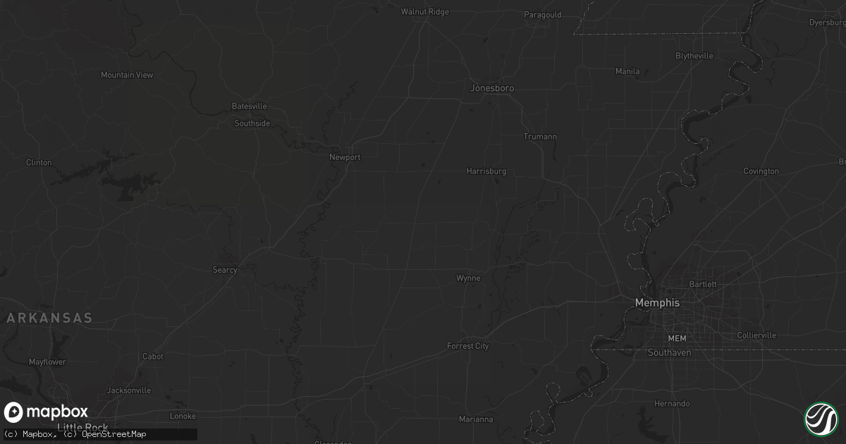 Hail map in De Queen, AR on May 9, 2023
