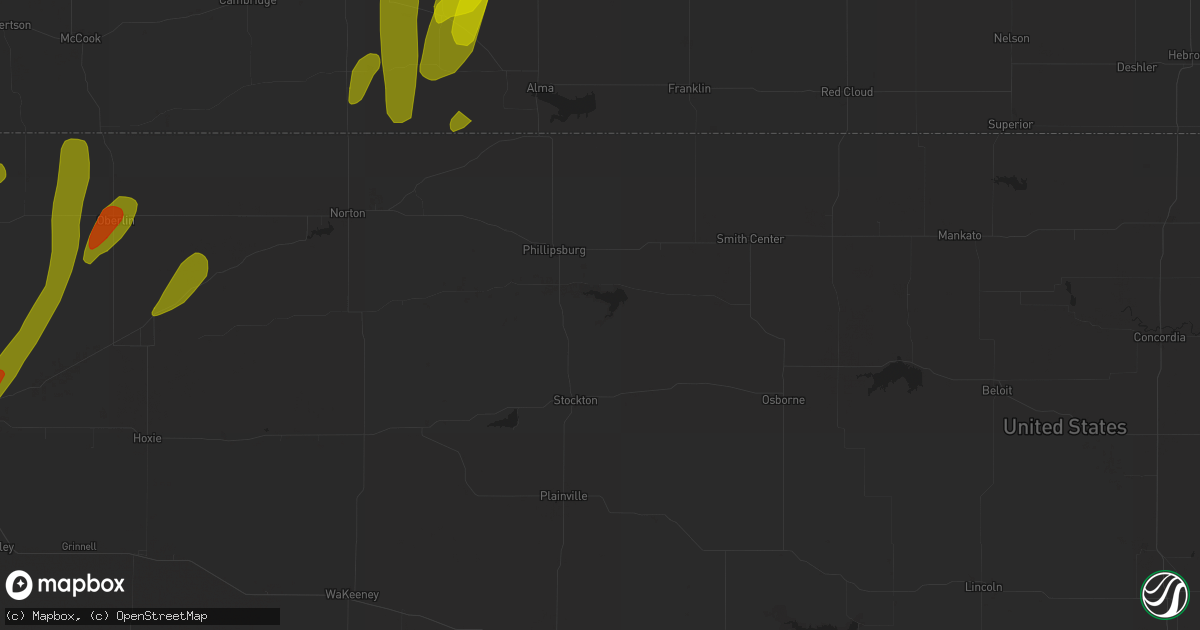 Hail map in Dresden, KS on May 9, 2023