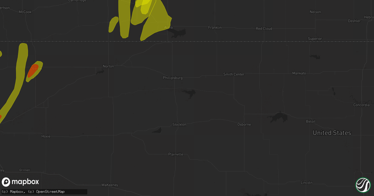Hail map in Edison, NE on May 9, 2023