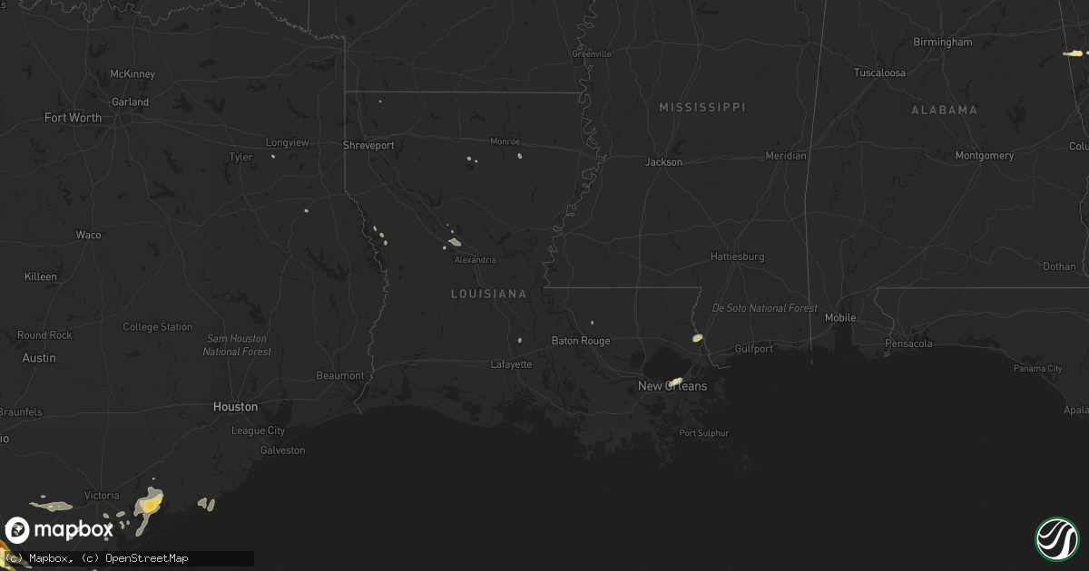 Hail map in Louisiana on May 9, 2023