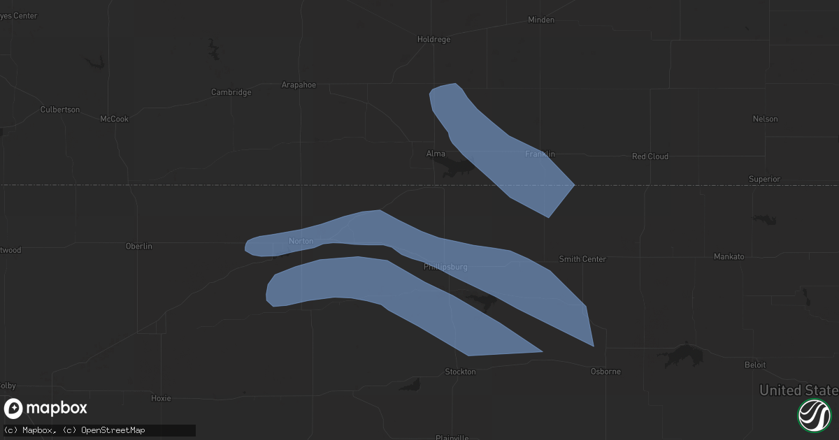 Hail map in Naponee, NE on May 9, 2023