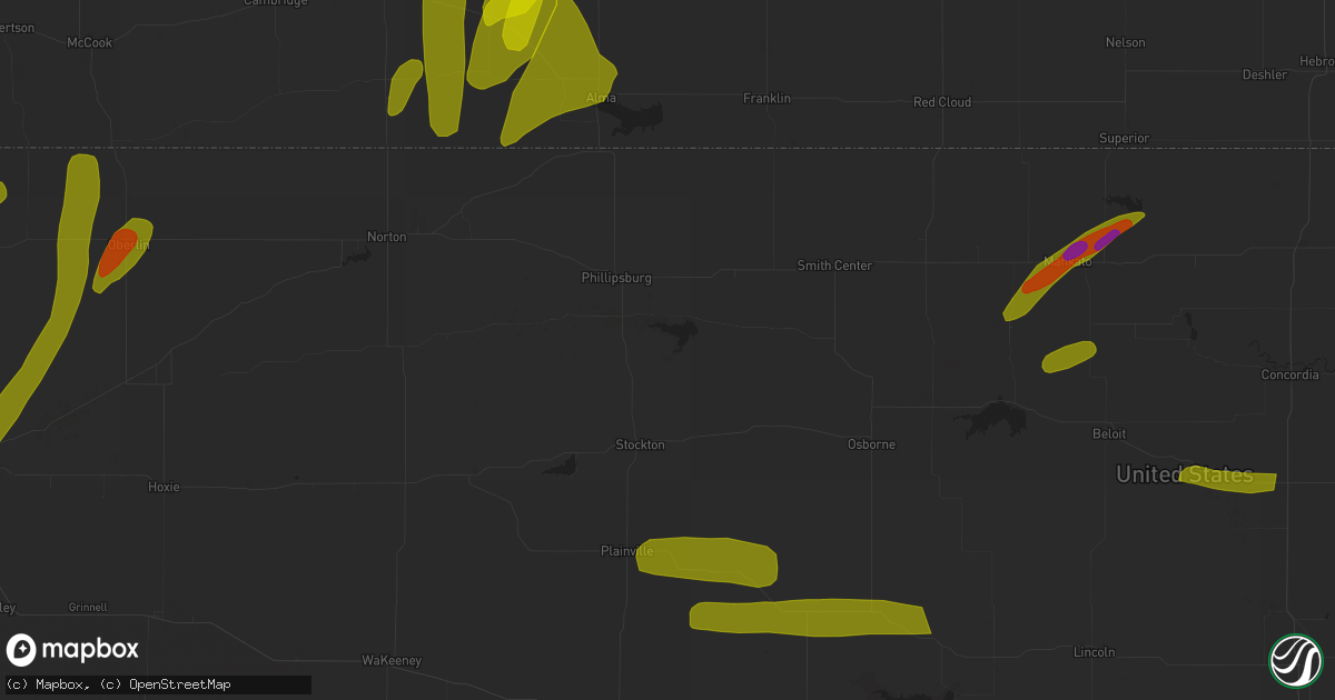 Hail map in Natoma, KS on May 9, 2023