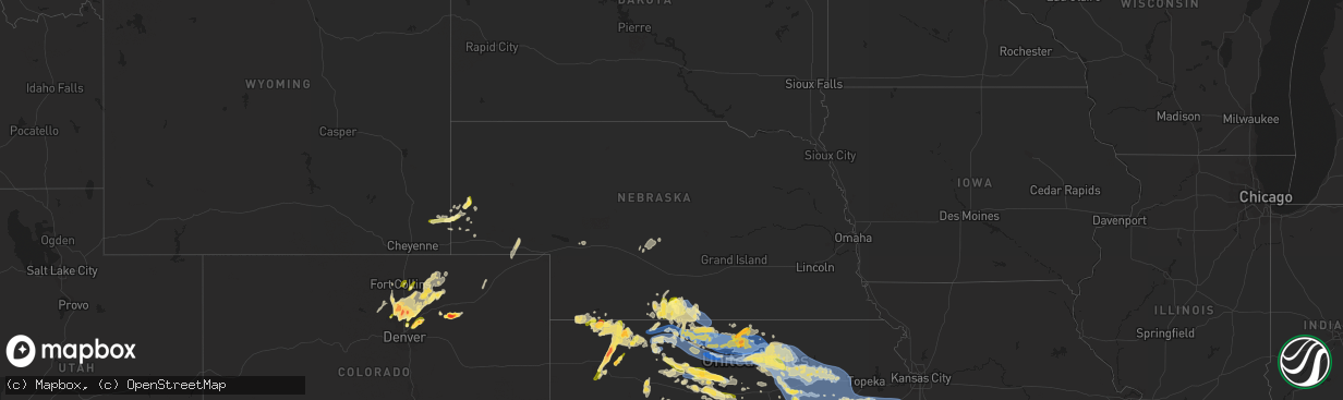 Hail map in Nebraska on May 9, 2023