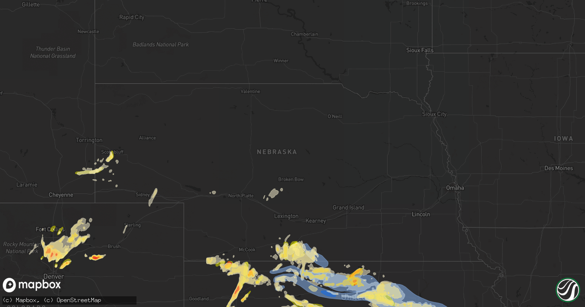 Hail map in Nebraska on May 9, 2023