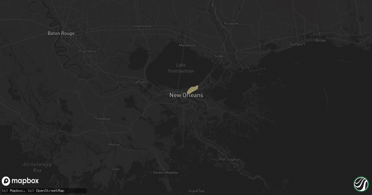 Hail map in New Orleans, LA on May 9, 2023
