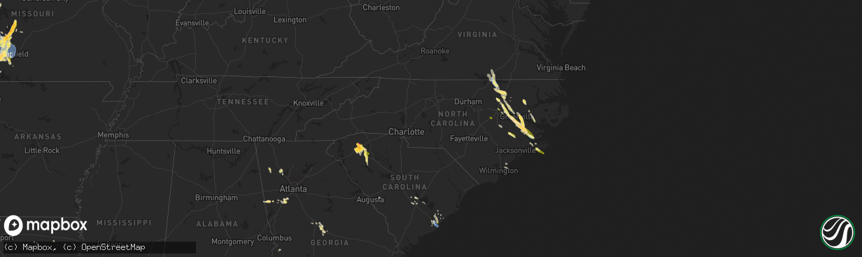 Hail map in North Carolina on May 9, 2023