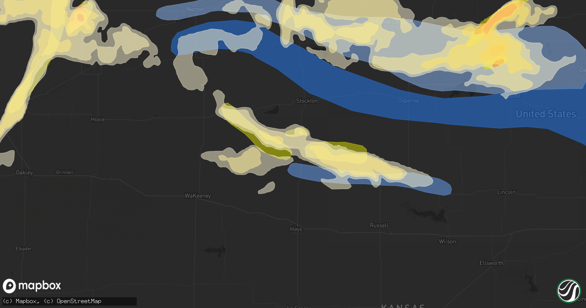 Hail map in Plainville, KS on May 9, 2023