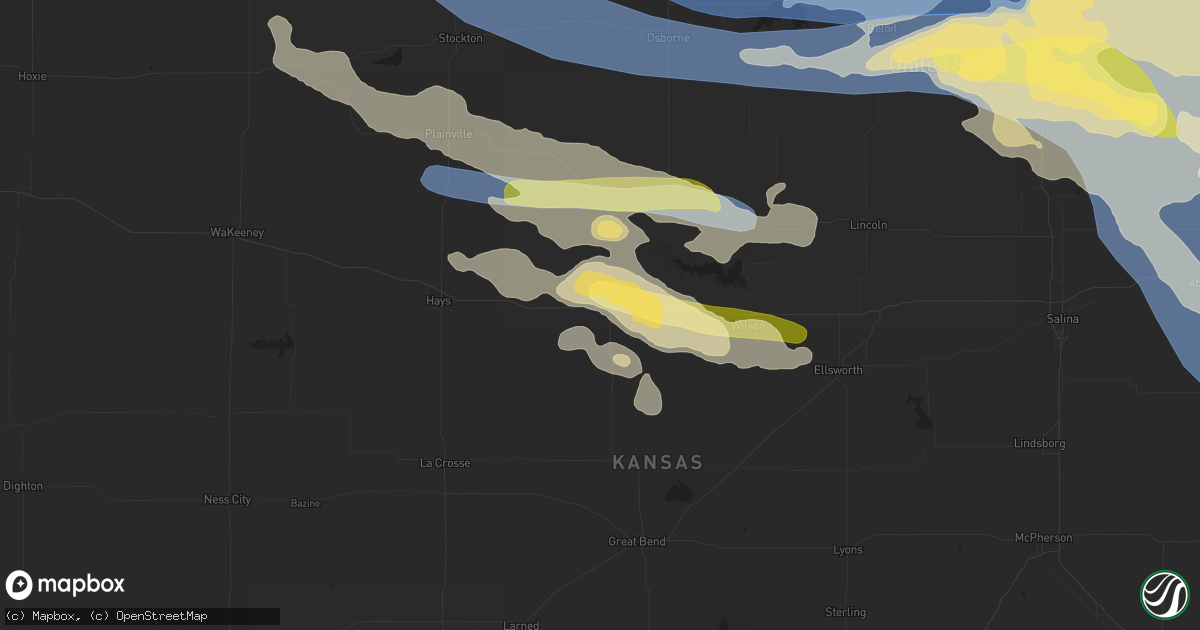 Hail map in Russell, KS on May 9, 2023