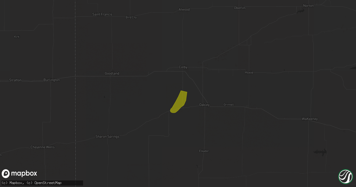 Hail map in Scott City, KS on May 9, 2023
