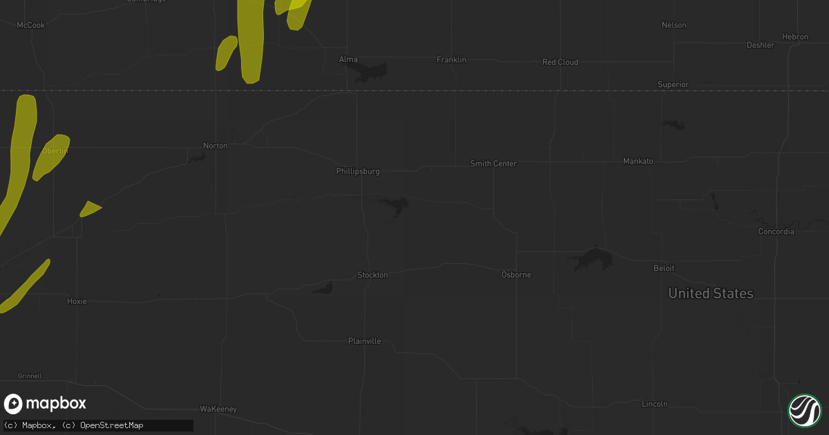 Hail map in Selden, KS on May 9, 2023