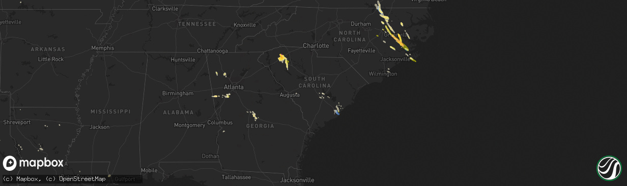 Hail map in South Carolina on May 9, 2023