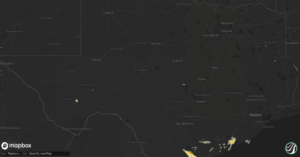 Hail map in Texas on May 9, 2023