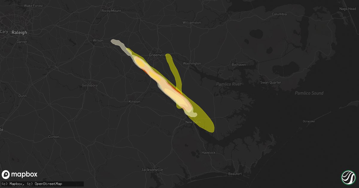 Hail map in Vanceboro, NC on May 9, 2023