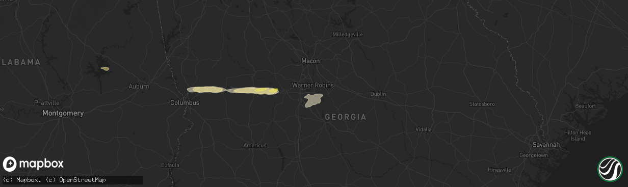 Hail map in Bonaire, GA on May 9, 2024