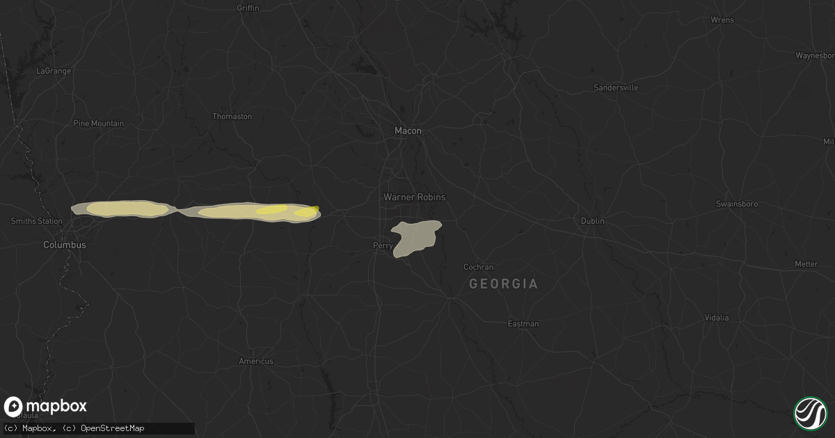Hail map in Bonaire, GA on May 9, 2024