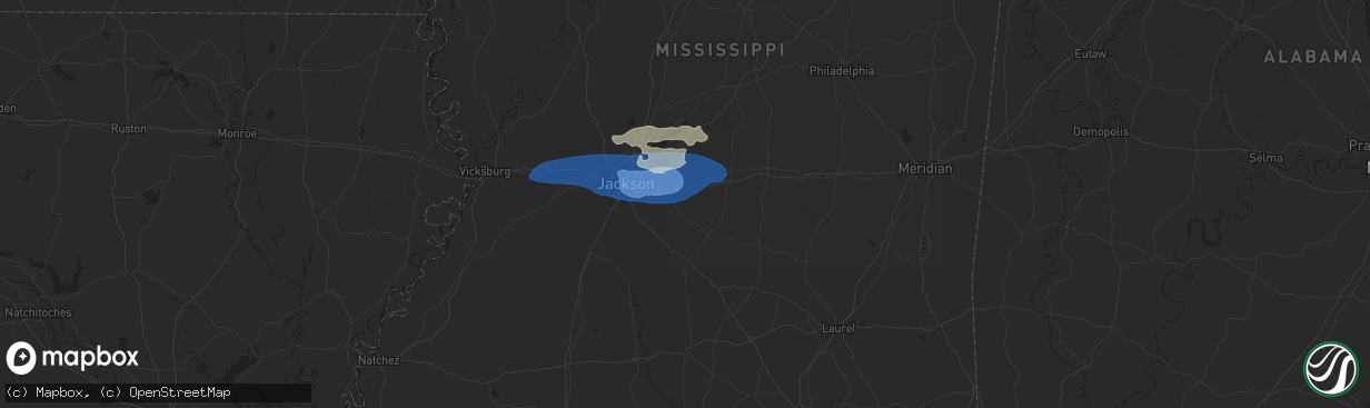 Hail map in Brandon, MS on May 9, 2024