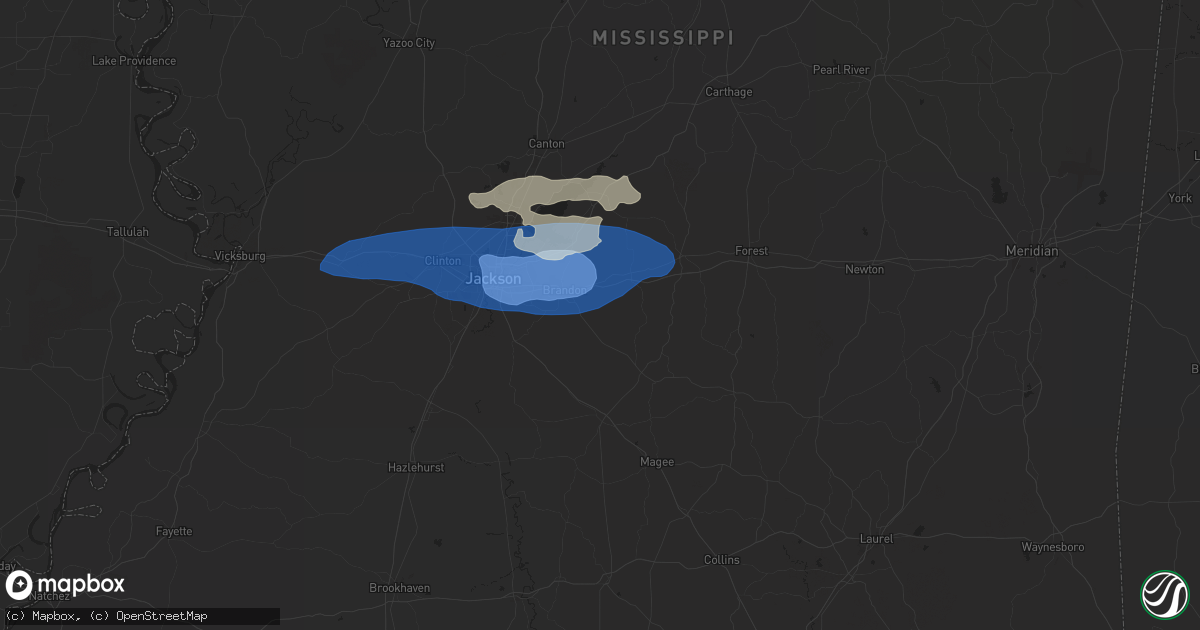 Hail map in Brandon, MS on May 9, 2024