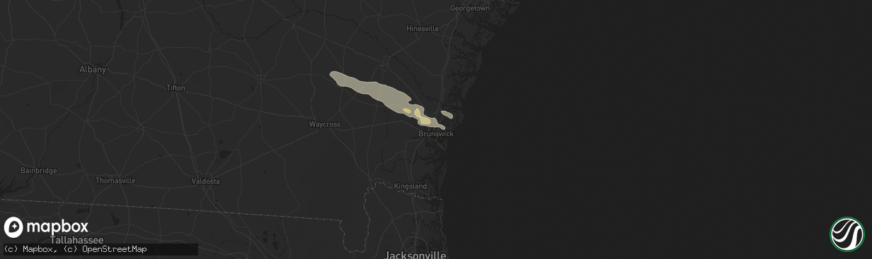 Hail map in Brunswick, GA on May 9, 2024