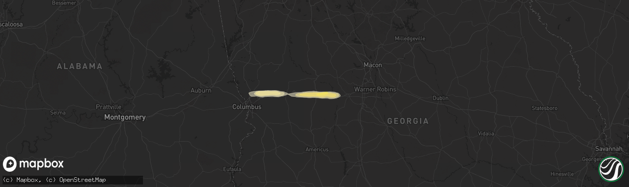 Hail map in Butler, GA on May 9, 2024