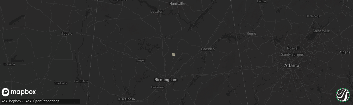 Hail map in Cleveland, AL on May 9, 2024