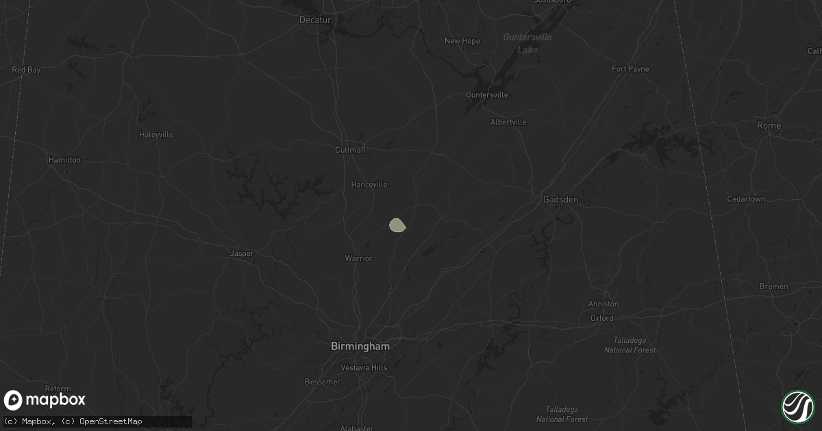 Hail map in Cleveland, AL on May 9, 2024