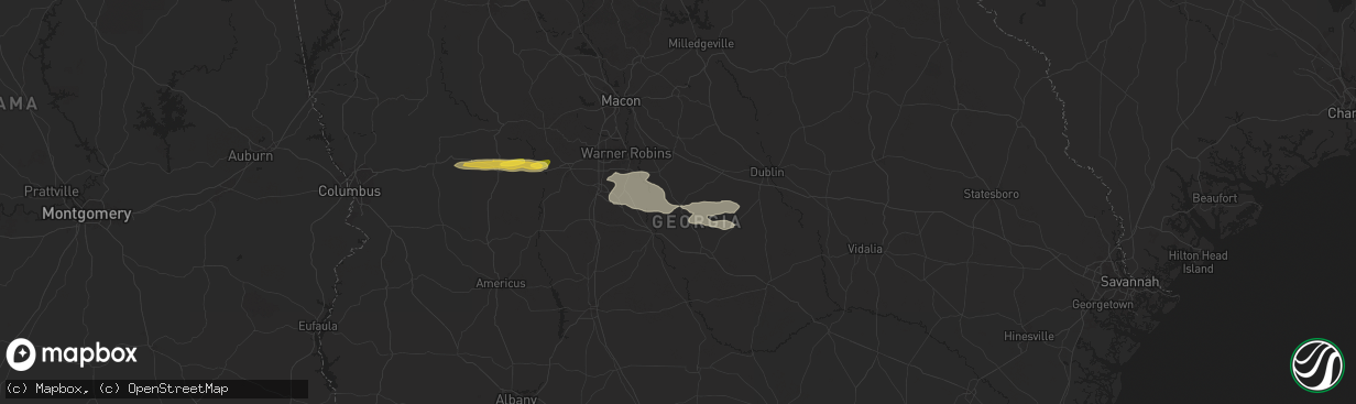 Hail map in Cochran, GA on May 9, 2024