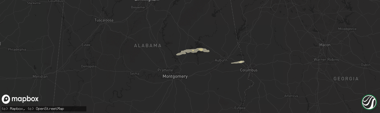 Hail map in Eclectic, AL on May 9, 2024