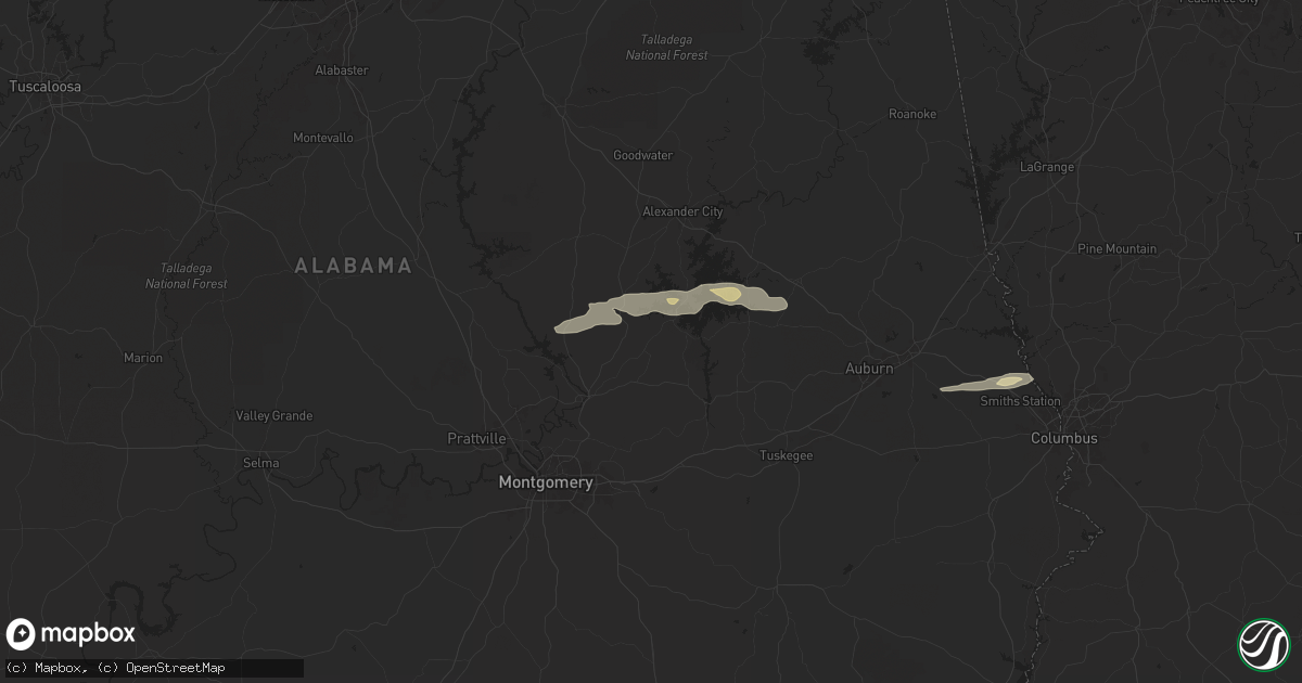 Hail map in Eclectic, AL on May 9, 2024