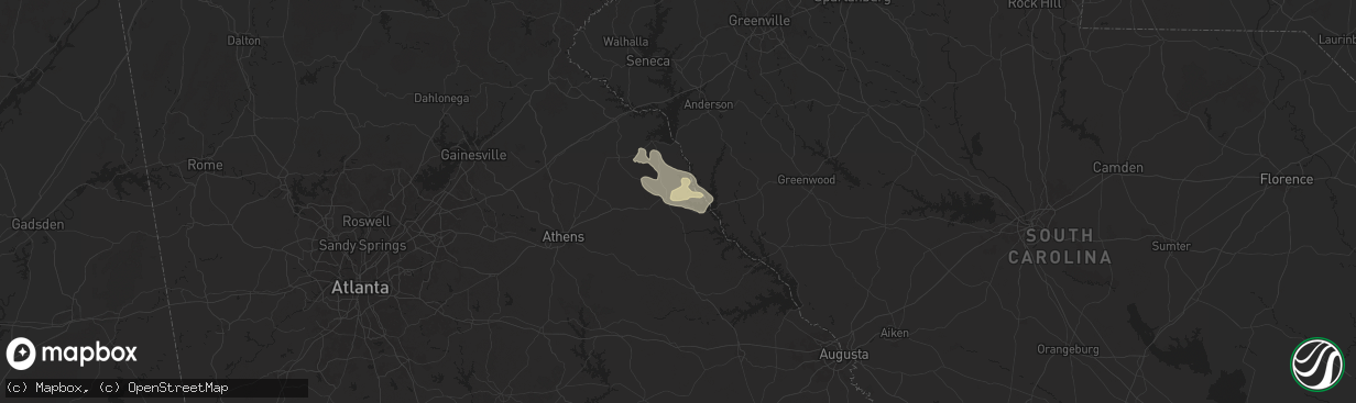 Hail map in Elberton, GA on May 9, 2024