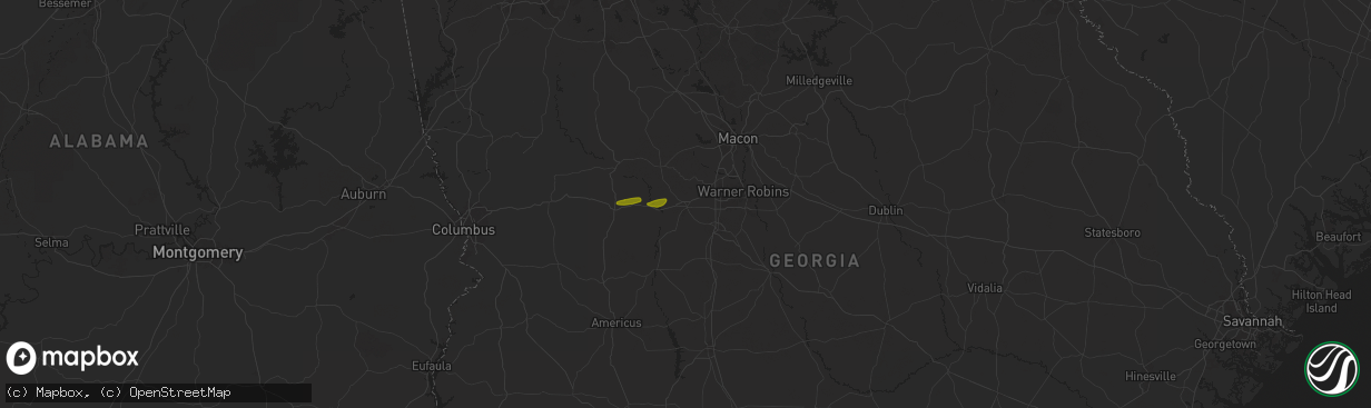 Hail map in Fort Valley, GA on May 9, 2024