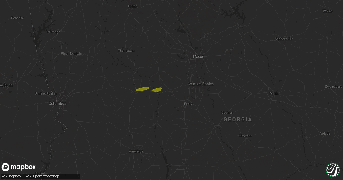 Hail map in Fort Valley, GA on May 9, 2024