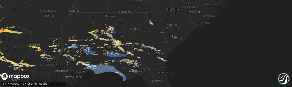 Hail map in Georgia on May 9, 2024