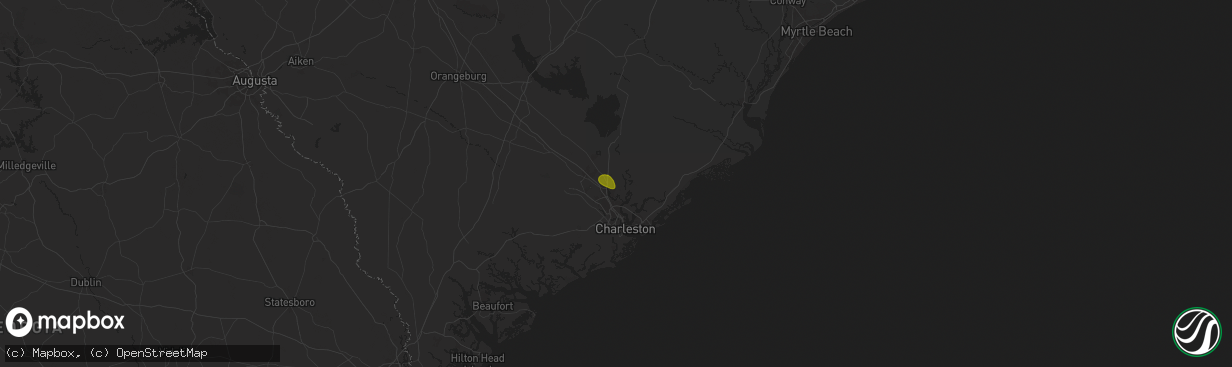 Hail map in Goose Creek, SC on May 9, 2024