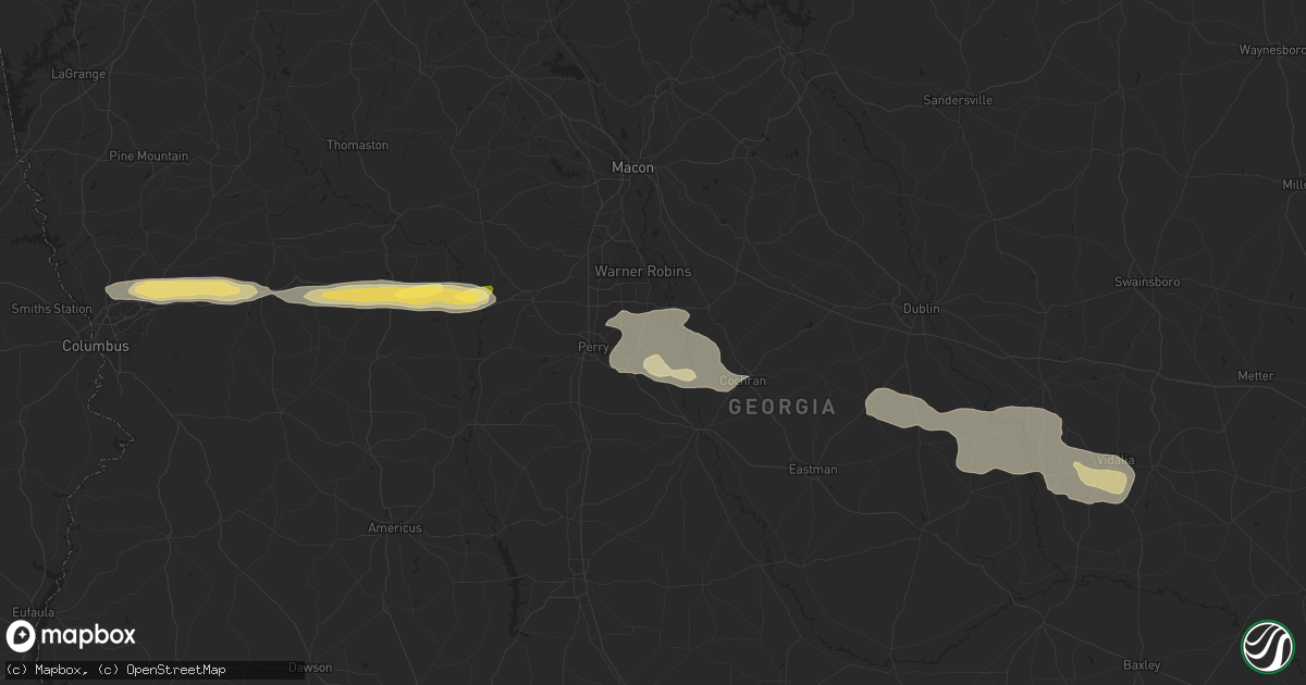 Hail map in Kathleen, GA on May 9, 2024