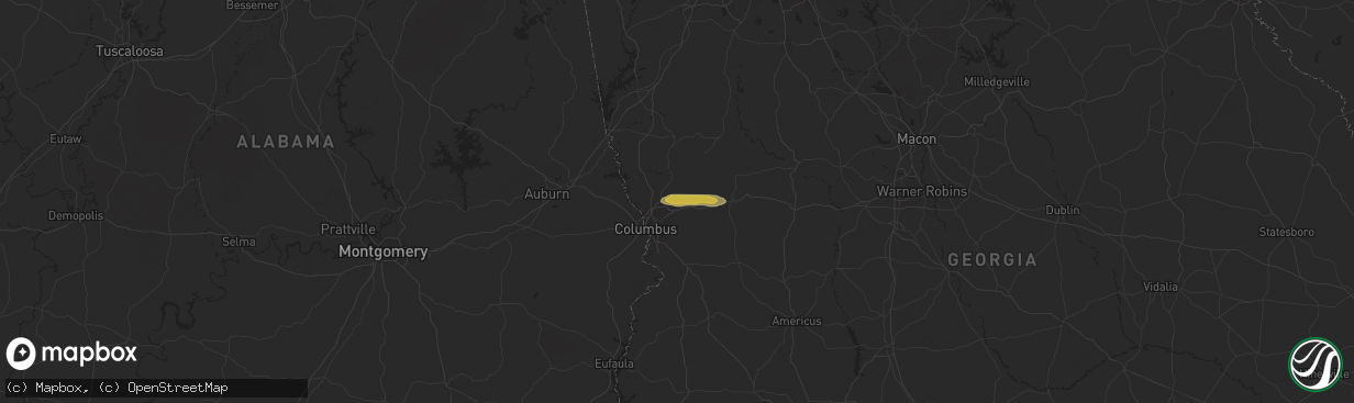 Hail map in Midland, GA on May 9, 2024