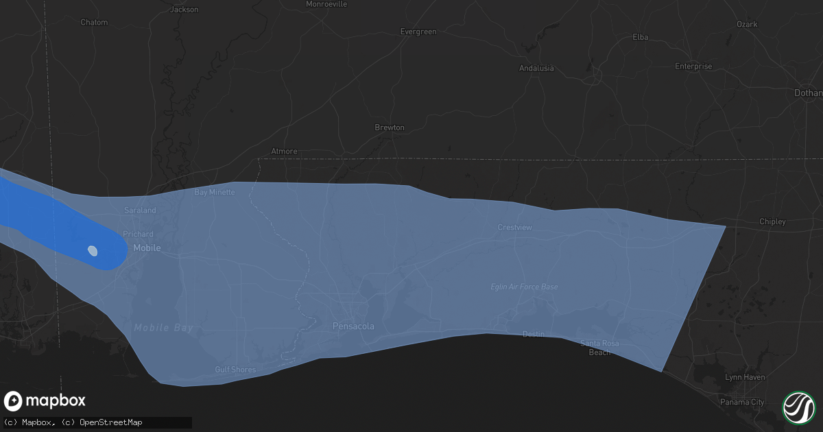 Hail map in Milton, FL on May 9, 2024