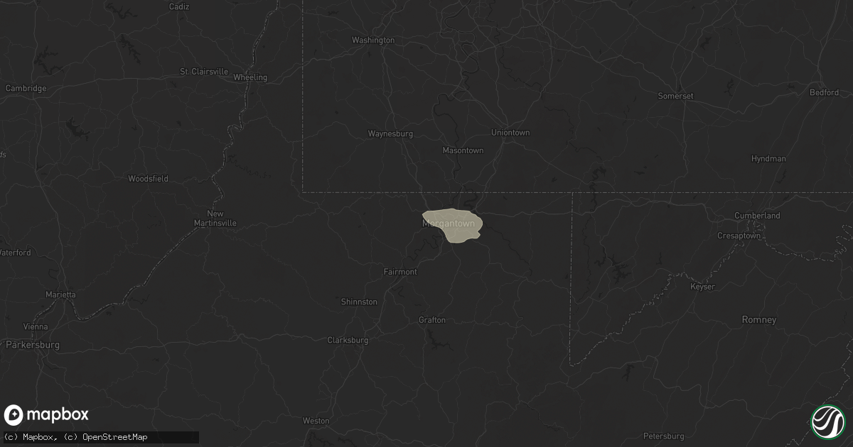 Hail map in Morgantown, WV on May 9, 2024