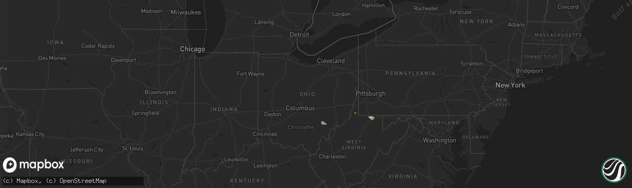 Hail map in Ohio on May 9, 2024