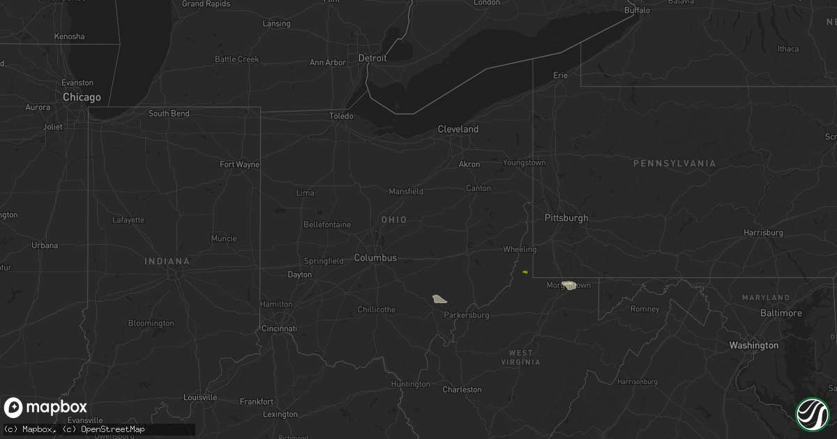 Hail map in Ohio on May 9, 2024