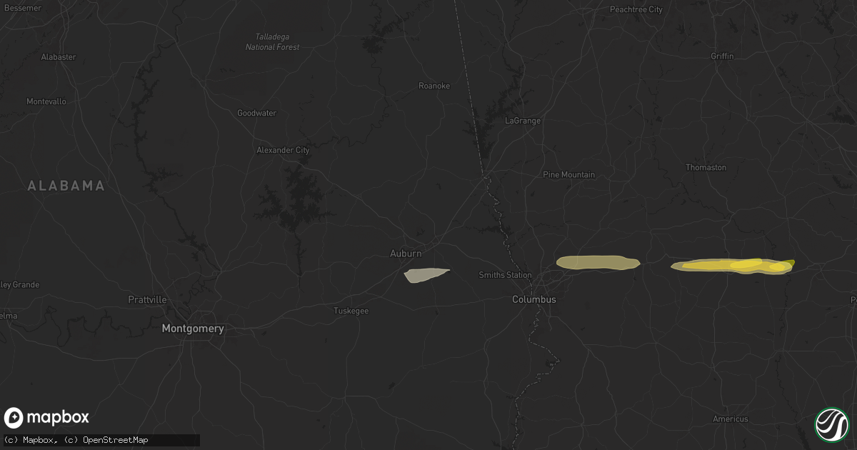 Hail map in Opelika, AL on May 9, 2024