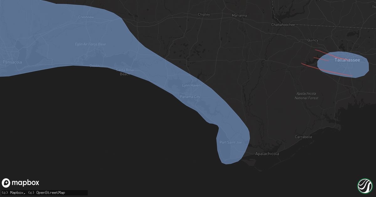 Hail map in Panama City, FL on May 9, 2024