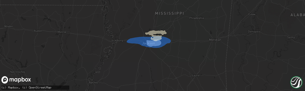 Hail map in Pearl, MS on May 9, 2024