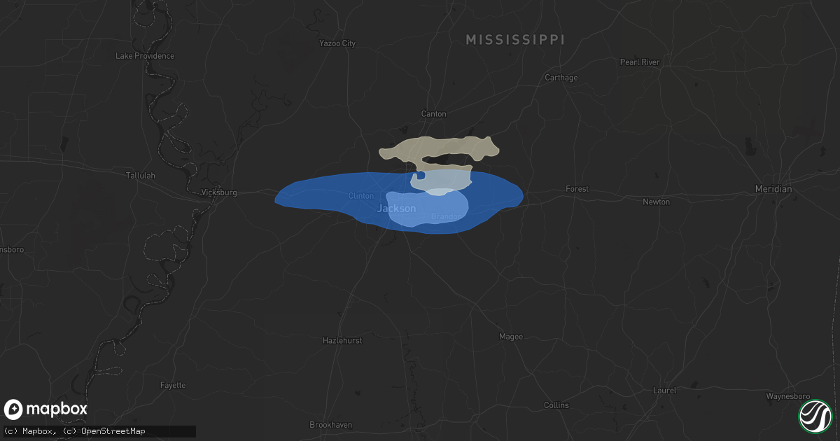 Hail map in Pearl, MS on May 9, 2024