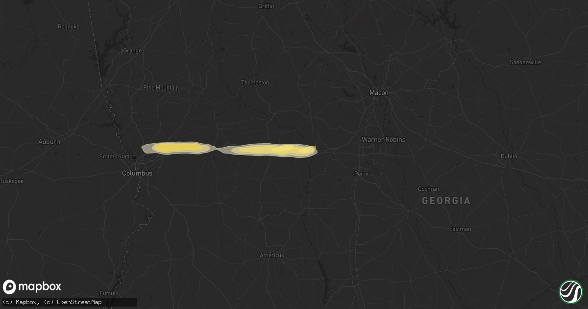 Hail map in Reynolds, GA on May 9, 2024