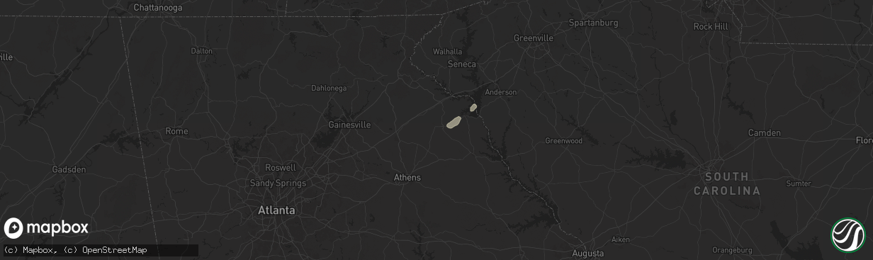 Hail map in Royston, GA on May 9, 2024