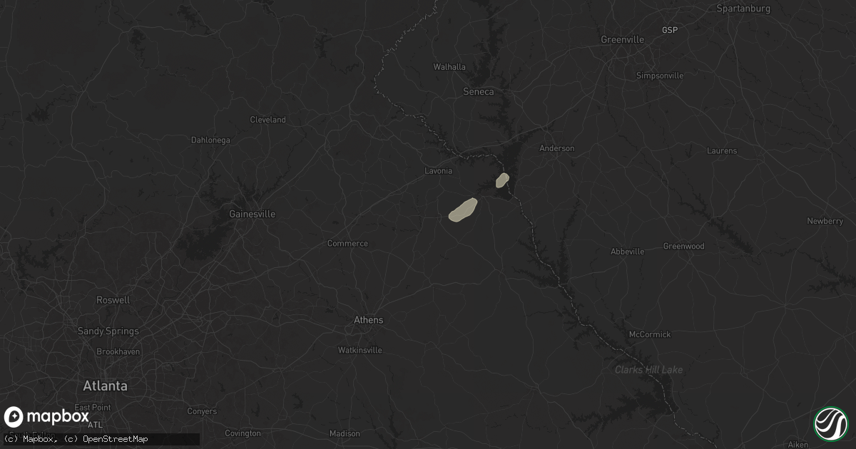 Hail map in Royston, GA on May 9, 2024