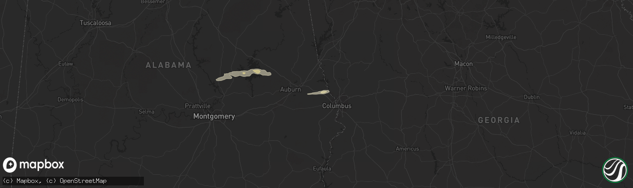 Hail map in Salem, AL on May 9, 2024