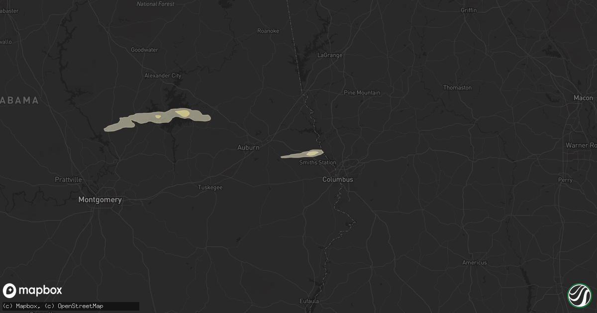 Hail map in Salem, AL on May 9, 2024