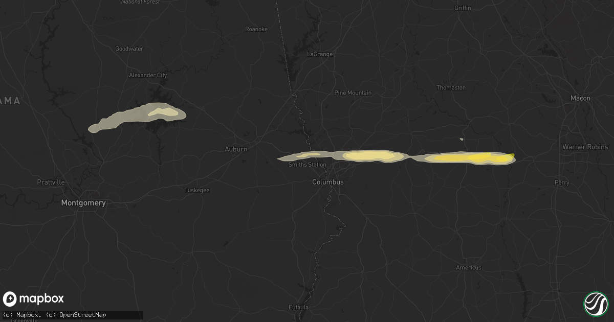 Hail map in Smiths Station, AL on May 9, 2024
