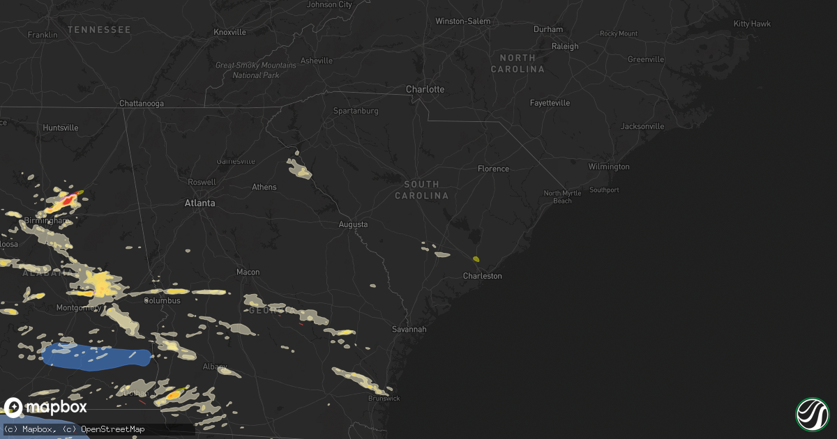 Hail map in South Carolina on May 9, 2024